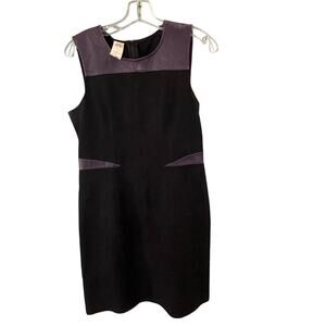 Ali Ro Bodycon Dress Size 10 Black Dress Purple Leather Accent